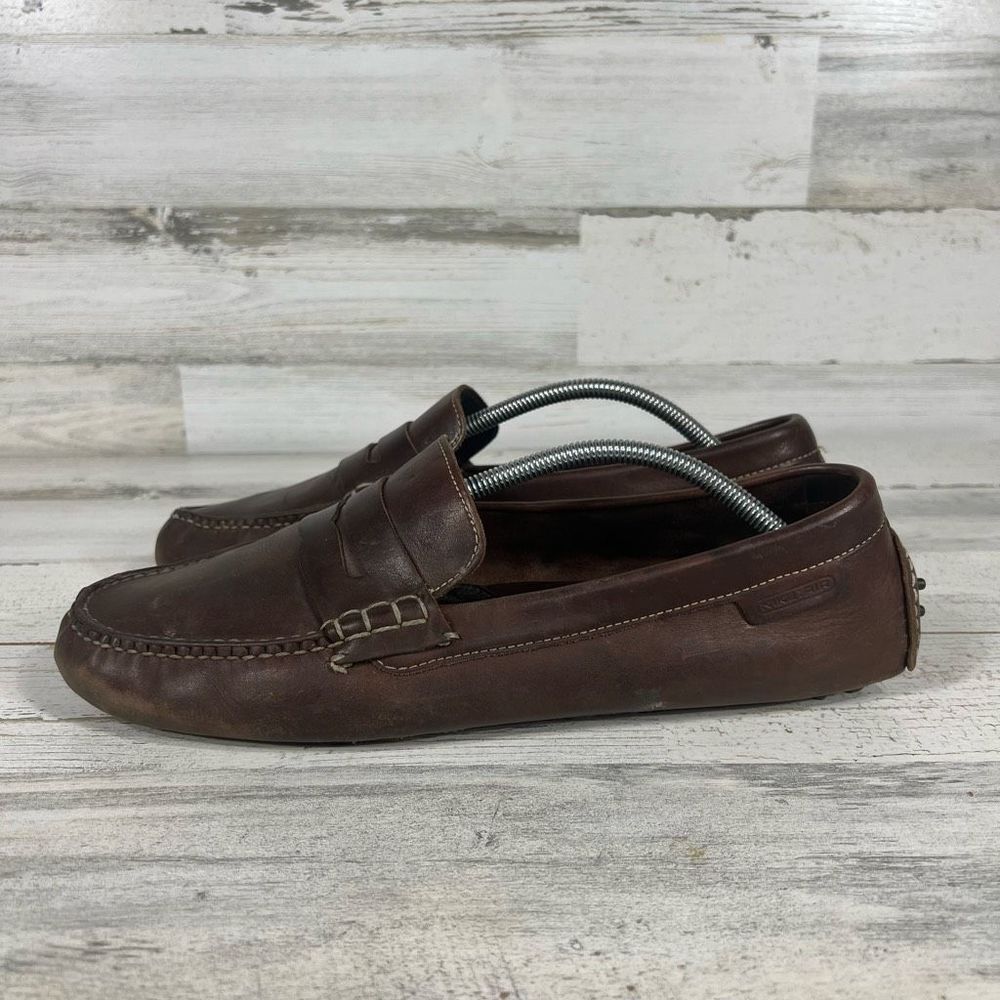 Cole Haan NikeAir Grant Canoe Driving Penny Loafer Brown Leather Mens Size 11 M - Picture 2 of 8